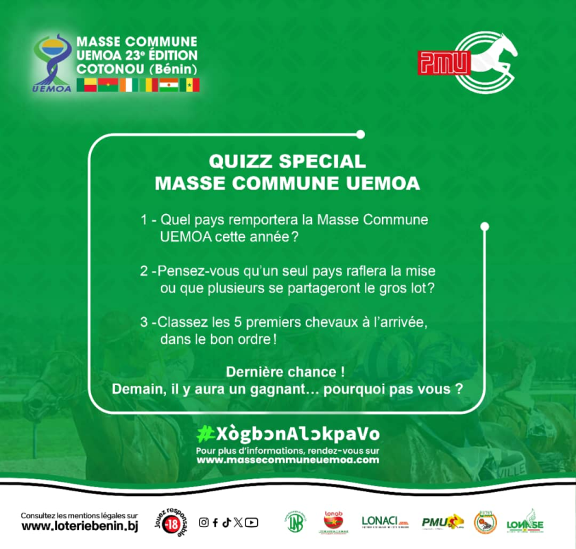 QUIZZ SPÉCIAL – 23ème ÉDITION MASSE COMMUNE UEMOA 2026