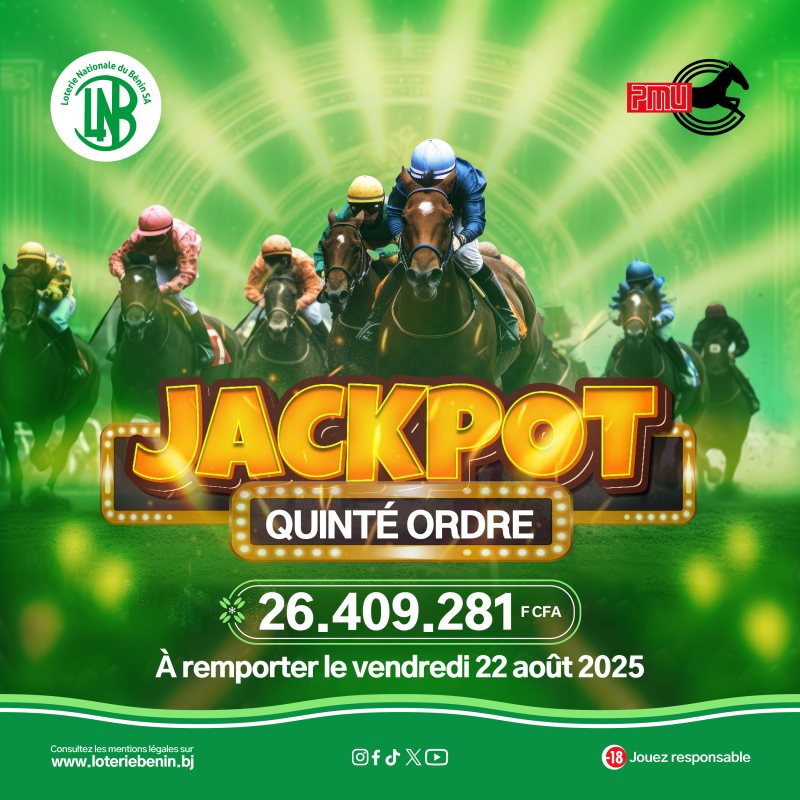 Un Jackpot exceptionnel de plus de 26 millions FCFA ce vendredi 22 août 2025 !